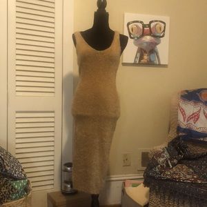 Tank dress in eyelash fabric